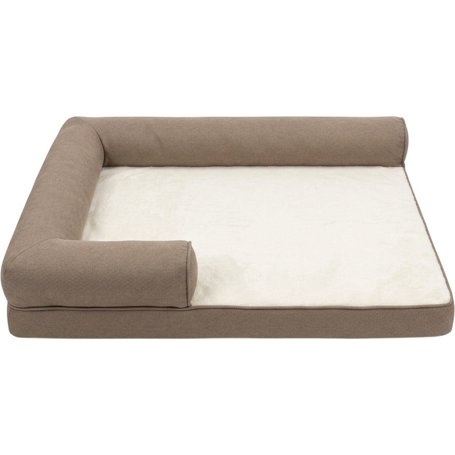 Eeath L-Corner Foam Large Dog Bed 110 × 80 cm Warm Taupe