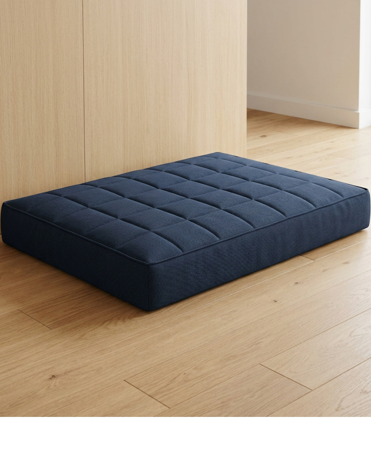 Eeath Quilted Box Large Dog Bed 115 × 85 cm Deep Navy - Lifestyle view