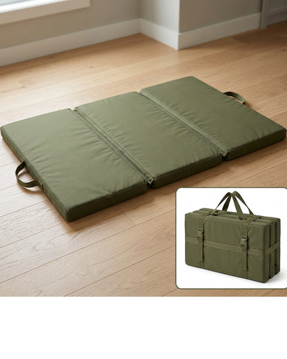 Eeath Three-Panel Folding Large Dog Bed 120 × 90 cm Olive - Lifestyle view